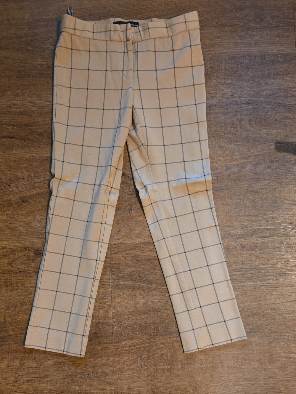 Amanda & Chelsea Tan Windowpane Alex Ponte Knit Toursers